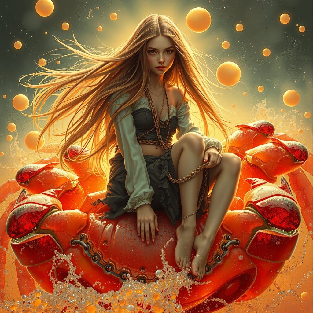 Gummy Crab Rider in Dreamlike Soda Sea