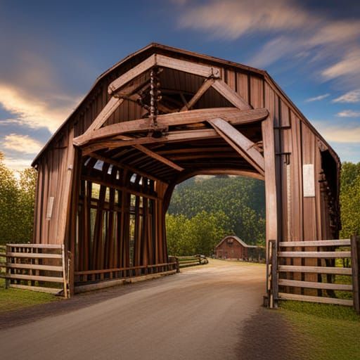 Steampunk Wooden Bridge to County Fair