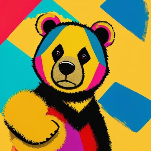 Expressionist Pop Art: Teddy Bear and Honey