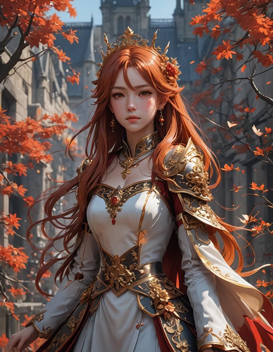 Anime Style Queen with Bodyguard in 3D