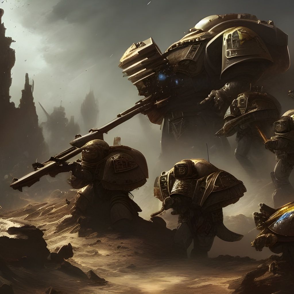 Armored Space Marines Under Fire: Sci-Fi Concept Art