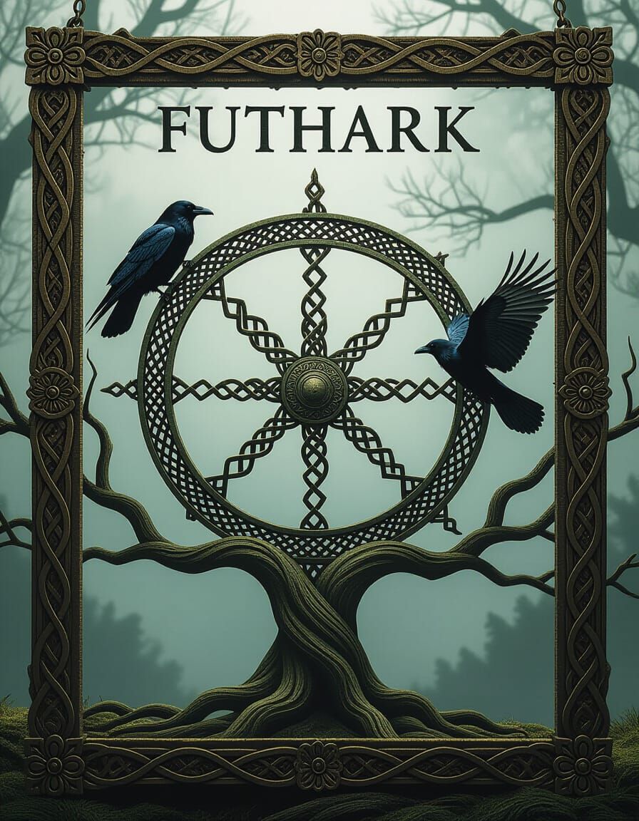 Celtic Yggdrasill and Futhark Runes in Film Still