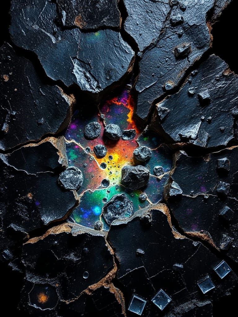 Crazed Bioiridescent Nucleated Microvoids Lavaconic Crackle Crazing in the Fabric of Time