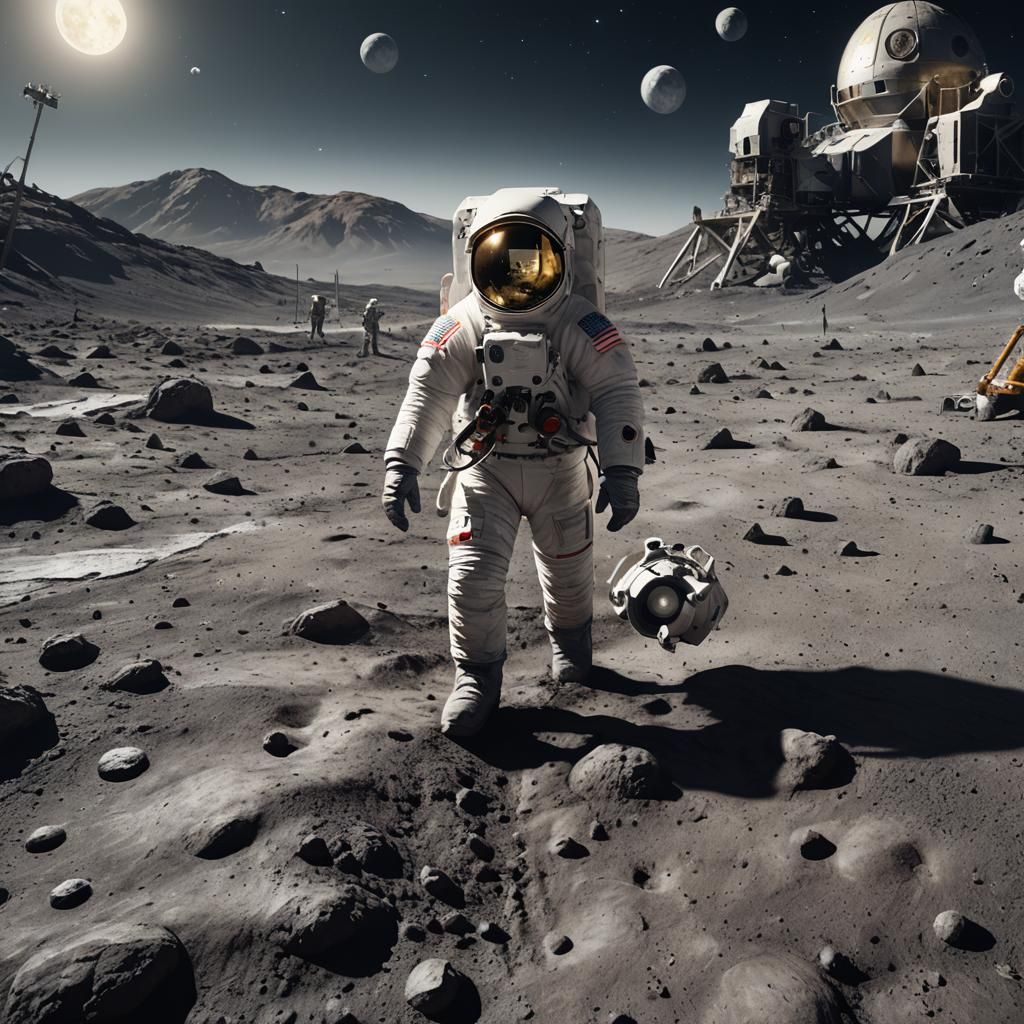 Fake Moon Landing Movie Set in Photorealistic 8k