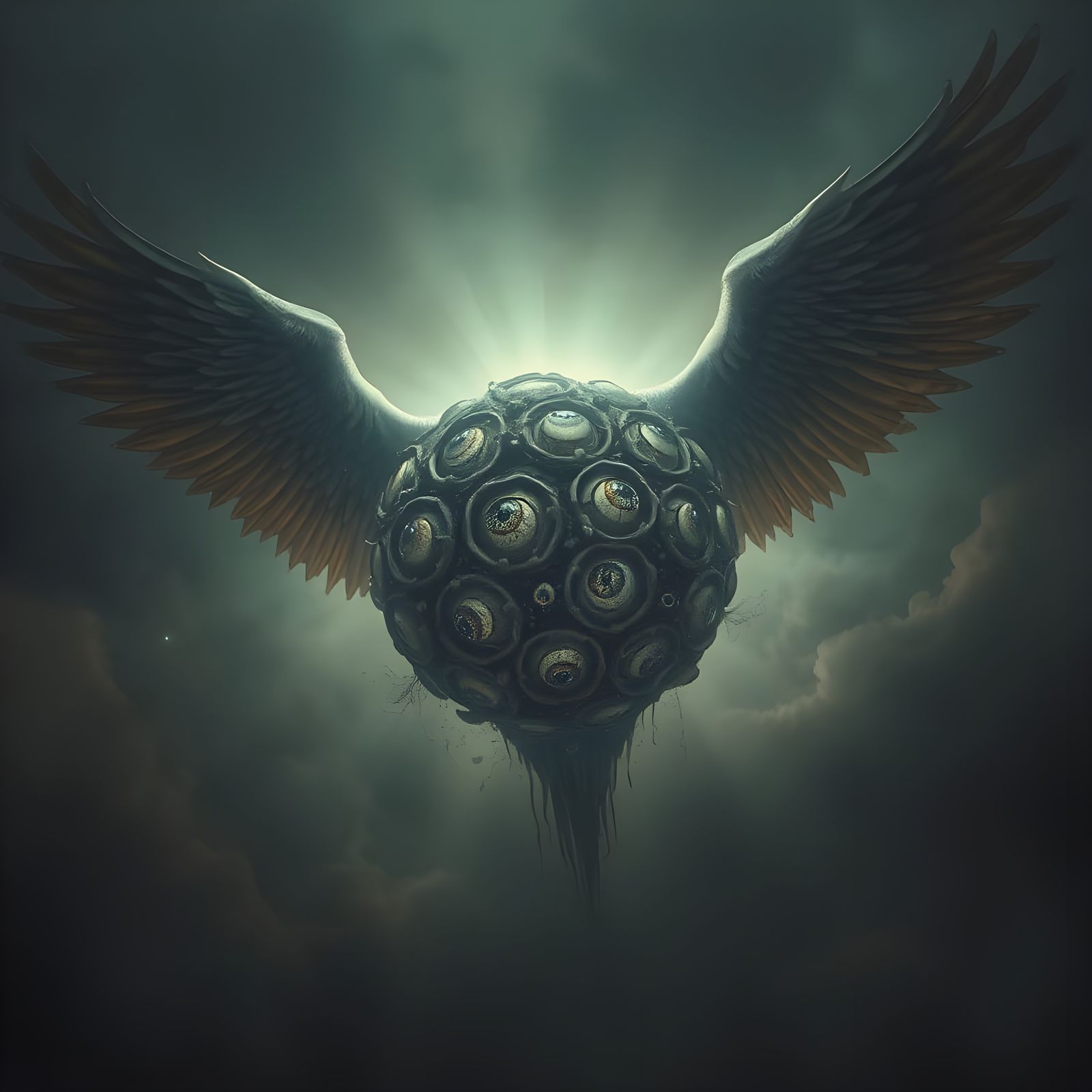 Biblically Accurate Angel in Dark Tones