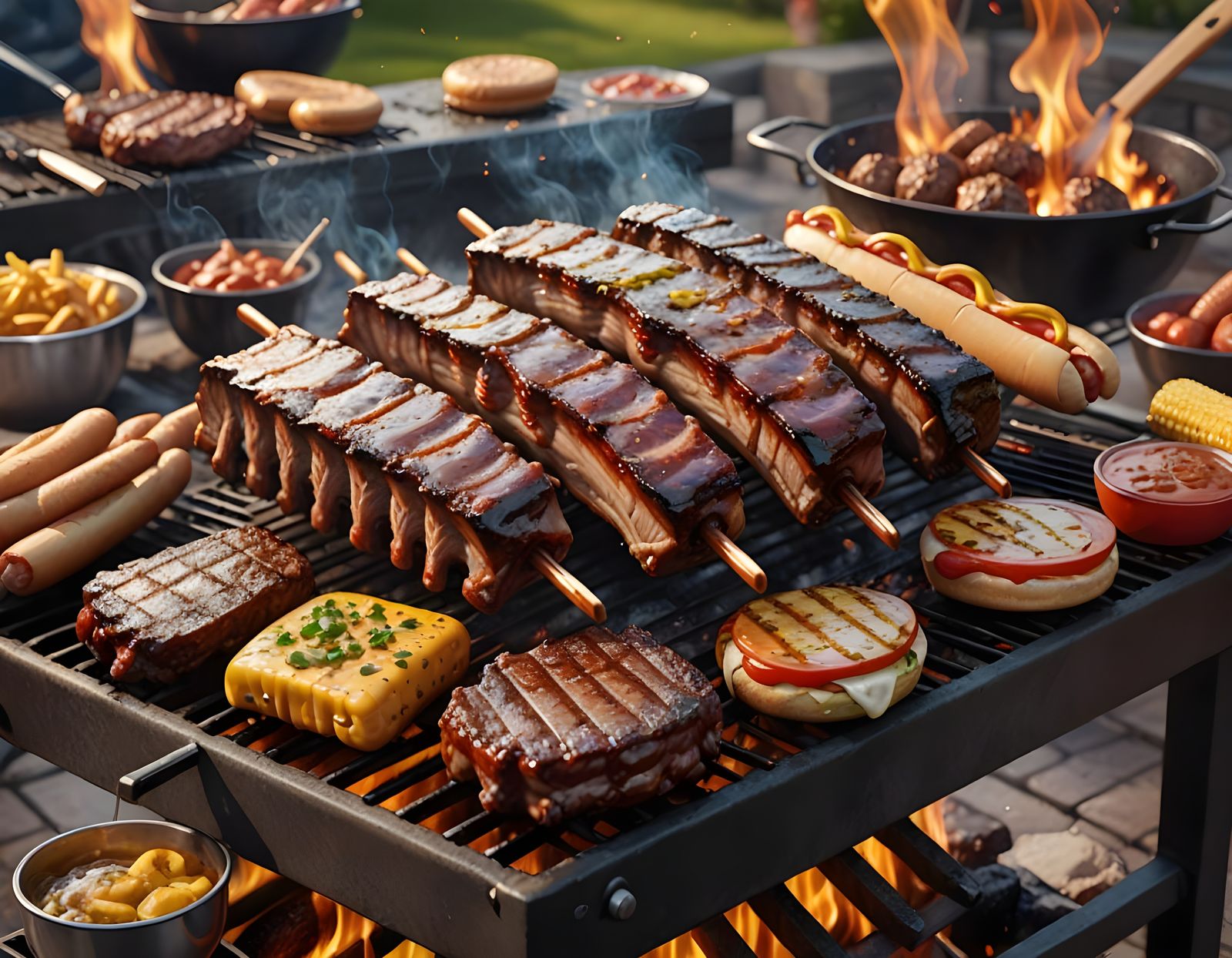 Summer Barbecue in Vibrant Hyperrealism