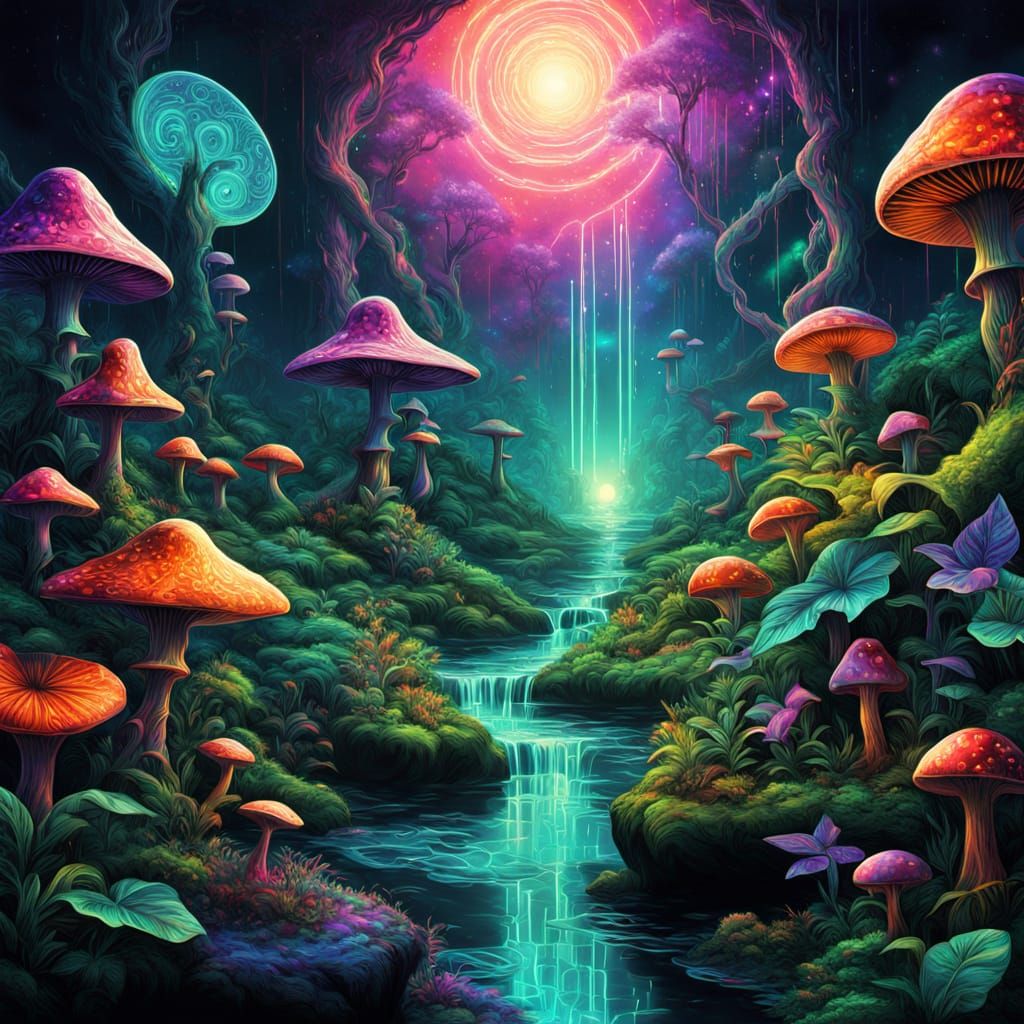Surreal Cosmic Creeper in Vibrant Digital Art