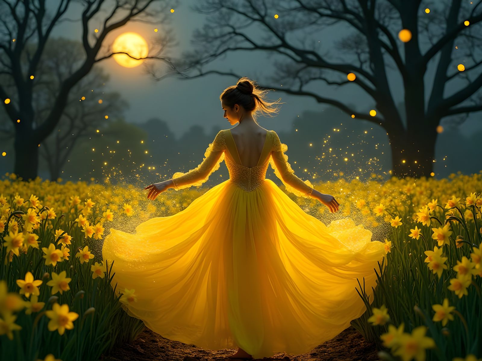 Enchanted Whimsy in Haute-Couture Yellow