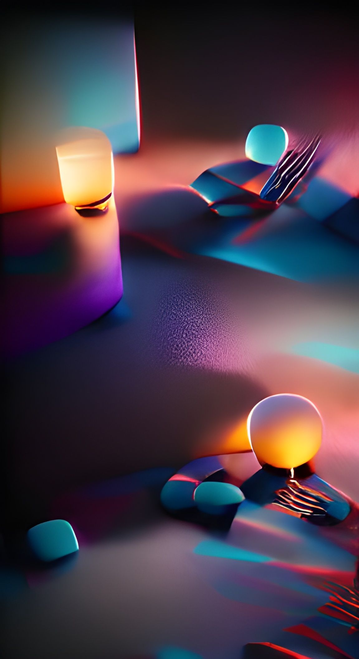 Backlit Night Scene Rendered in Blender