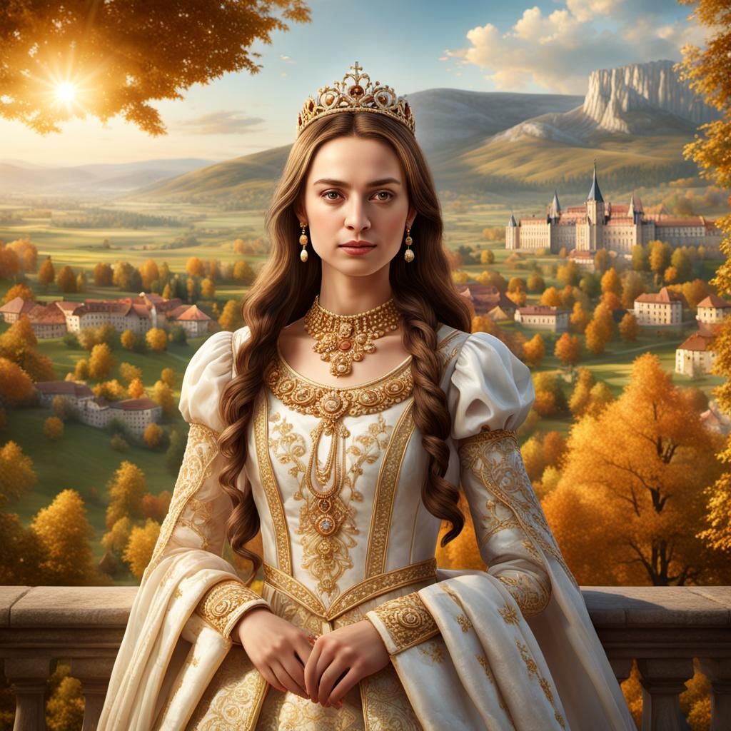 Romanian Princess in Hyperrealistic Digital Portrait