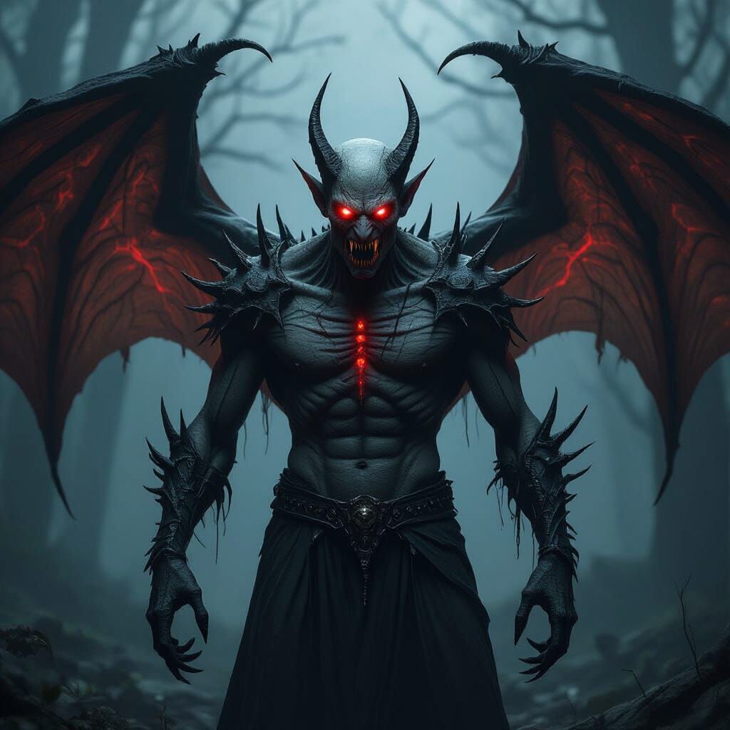 Terrifying Vampire Creature in Dark Fantasy Style