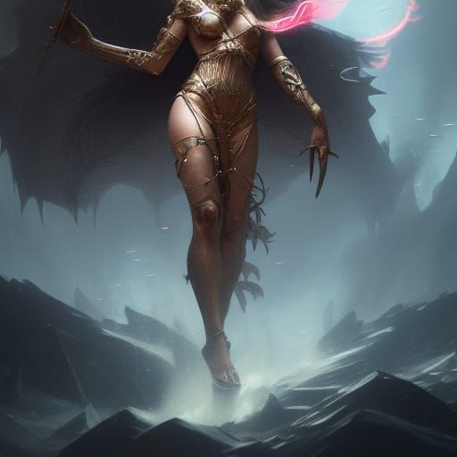 Dragon Fire Goddess: Dark Fantasy Concept Art