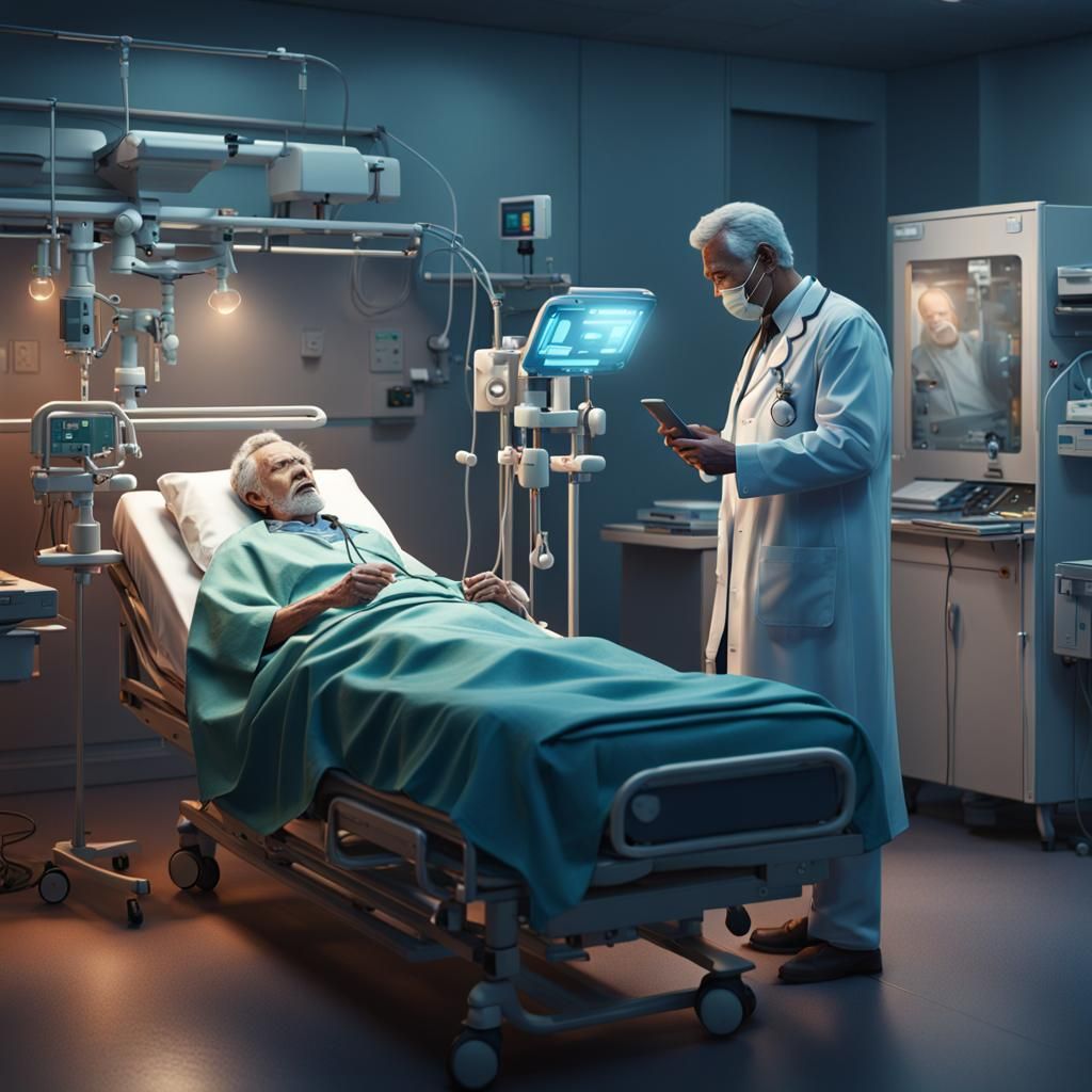 Distracted Doctor Ignoring Patient in Hospital