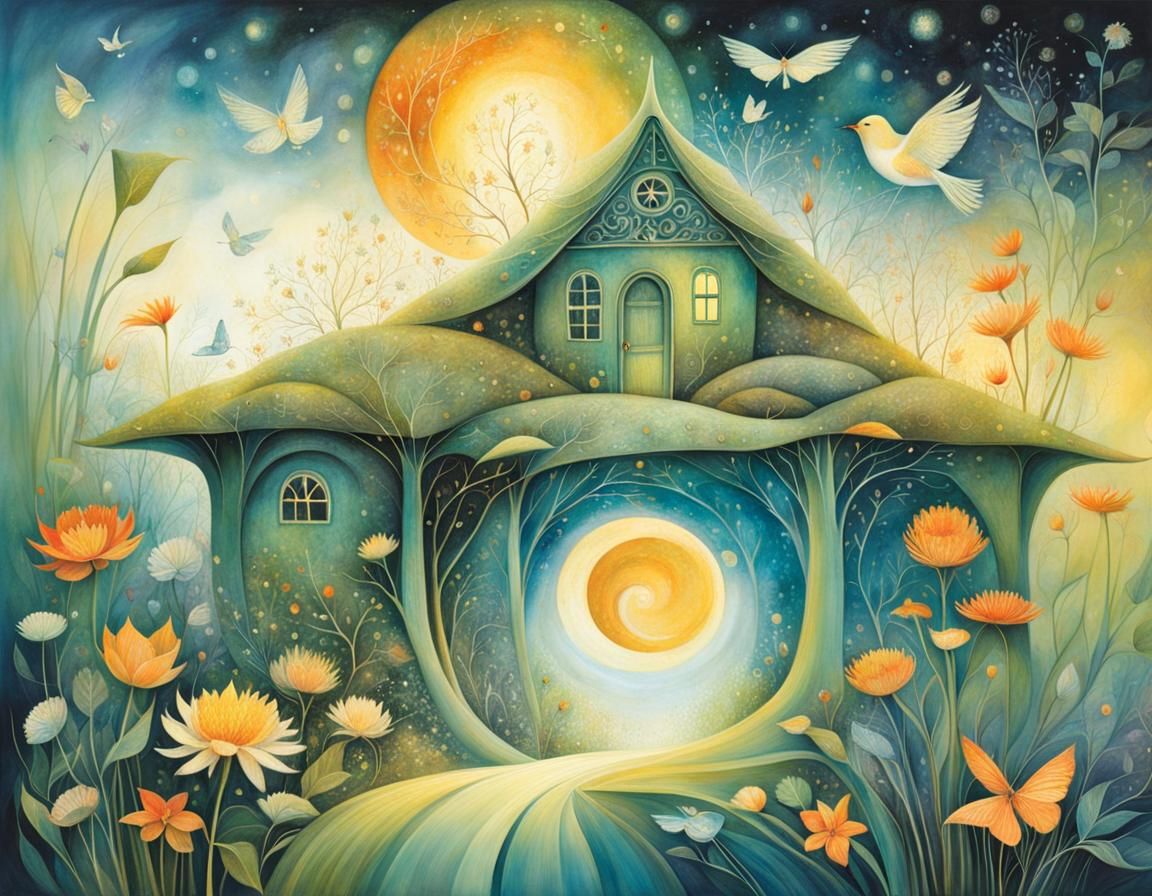 Detailed Home Interior in Expressionist Style