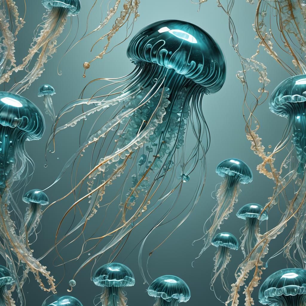 Bioluminescent Crystal Jellyfish in Hyper-Realistic Digital ...