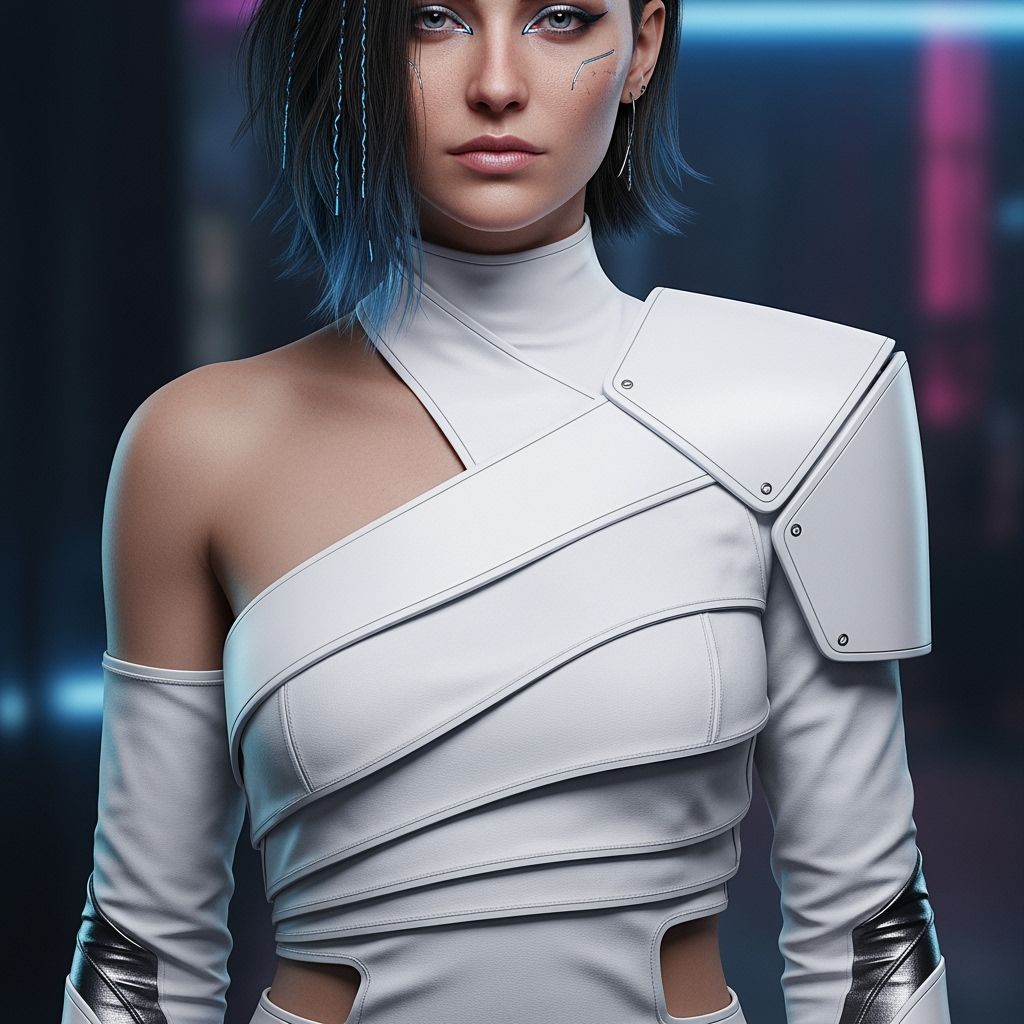 Cyberpunk Woman with Asymmetrical Top