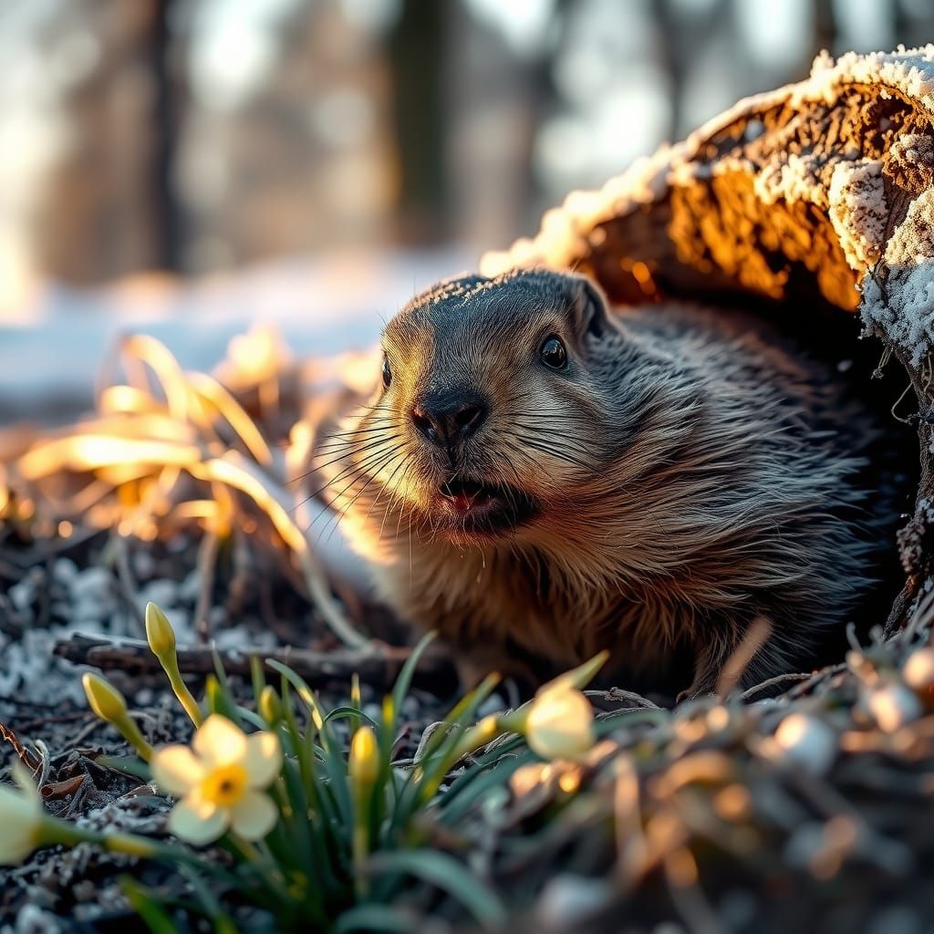 Ultra-Realistic Wildlife Portrait of Punxsutawney Phil