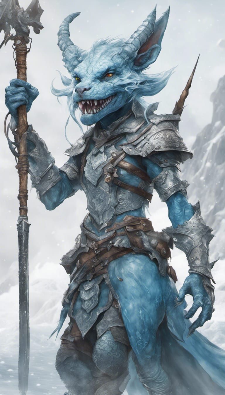 Blue Female Kobold Warrior 1