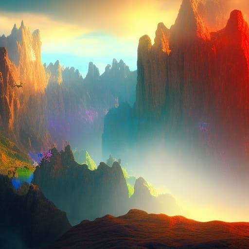 Detailed Rainbow Flag in Fantasy Concept Art