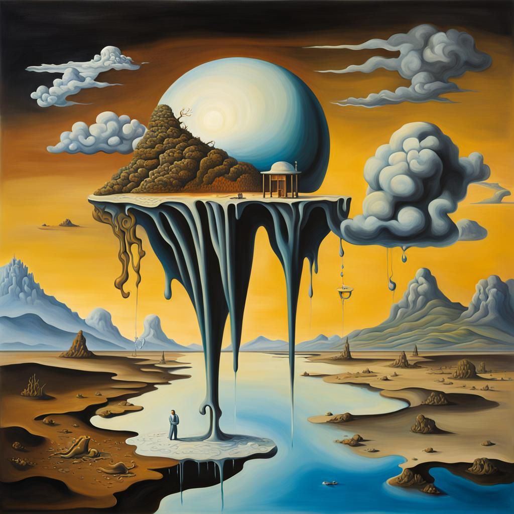 Surreal Melting Objects in Dali Style