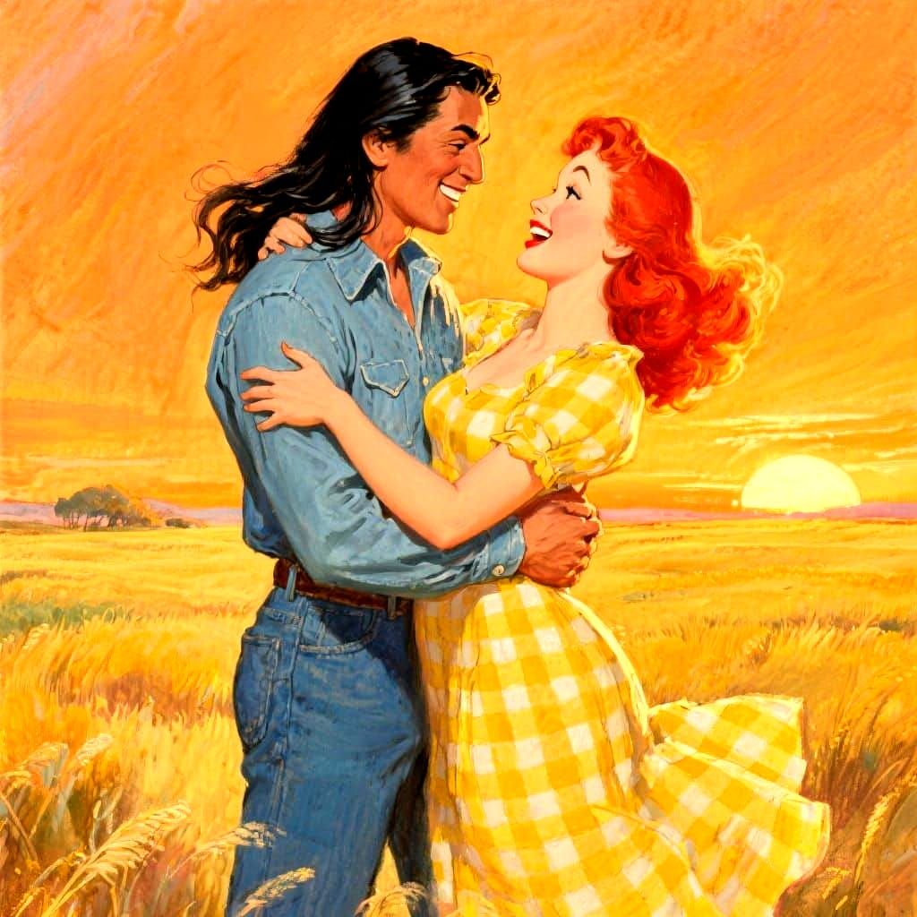 Prairie Embrace in Classic Pin-Up Style