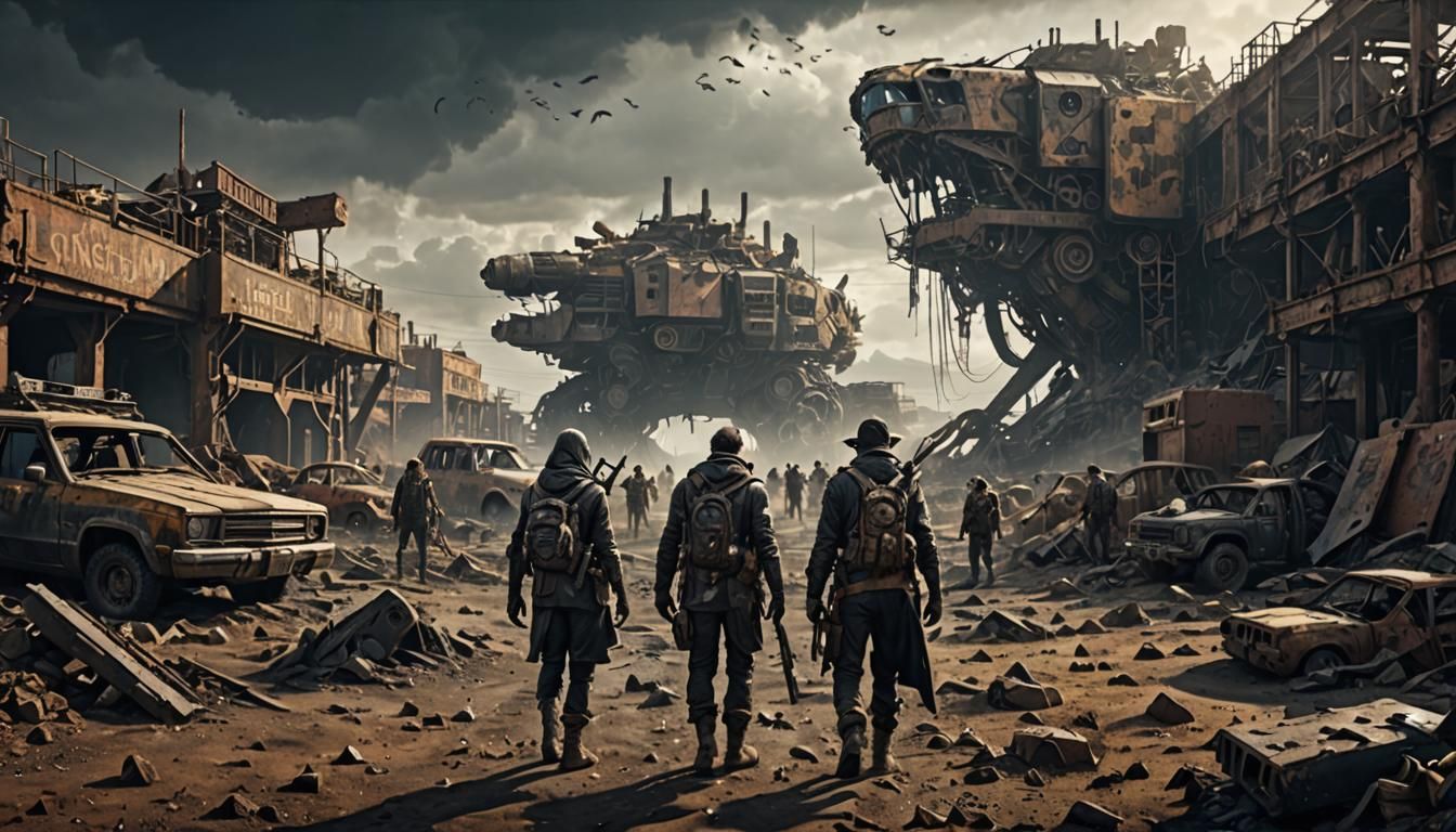 Epic Wasteland Characters in Digital Matte Painting