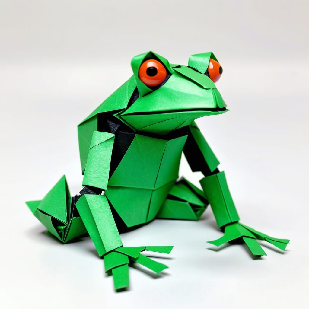 Surreal Robot Frog Drifts in Steam Locomotive Scene