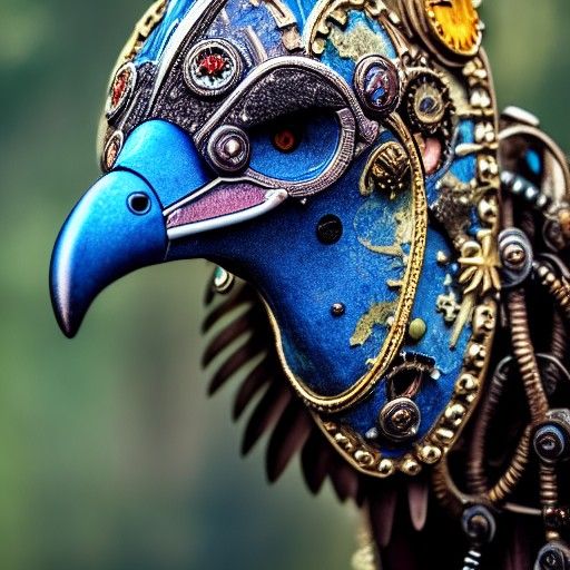 Steampunk JubJub Bird in Wonderland Portrait