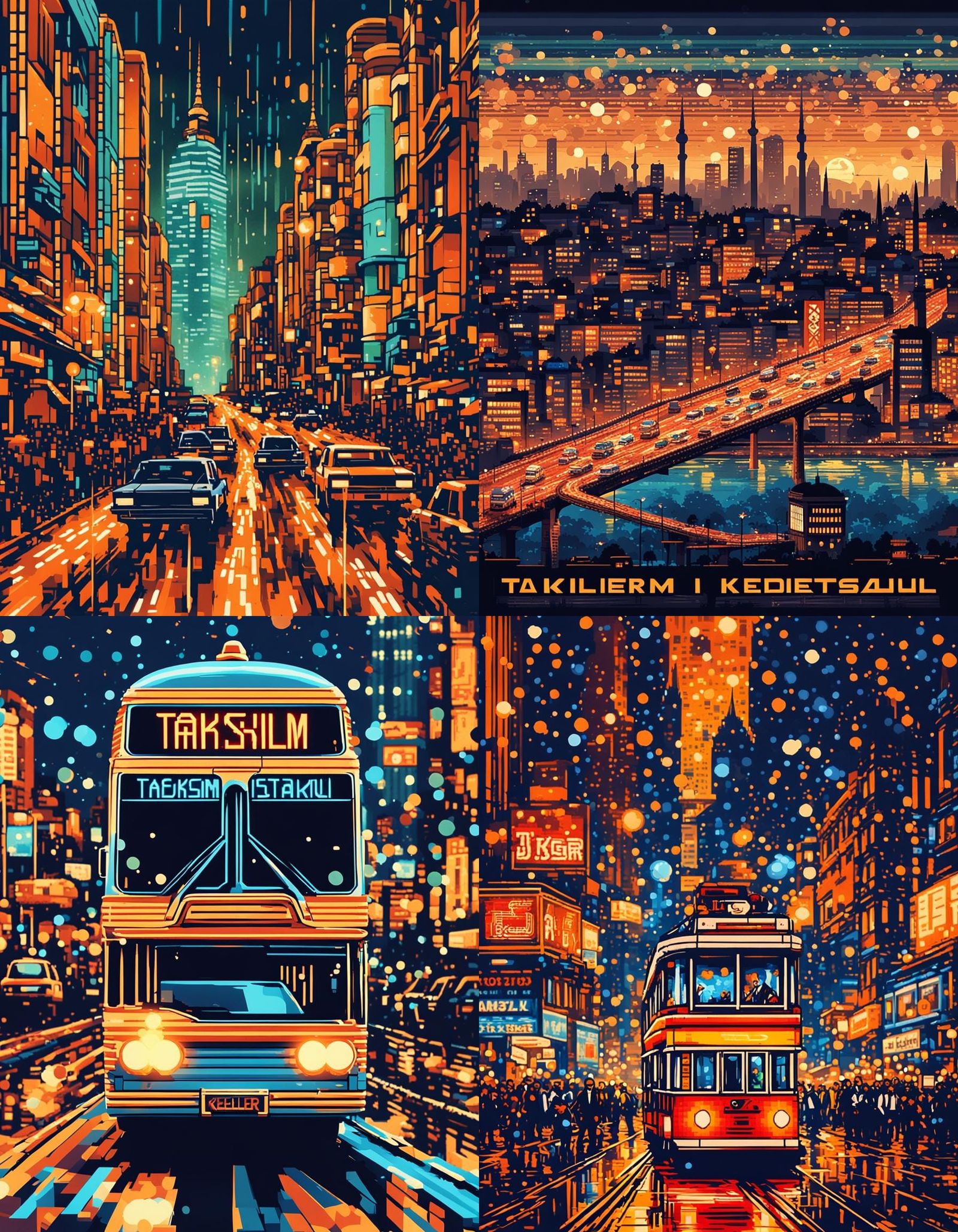 Cats in Istanbul: Retrofuturistic 8-bit Movie Poster