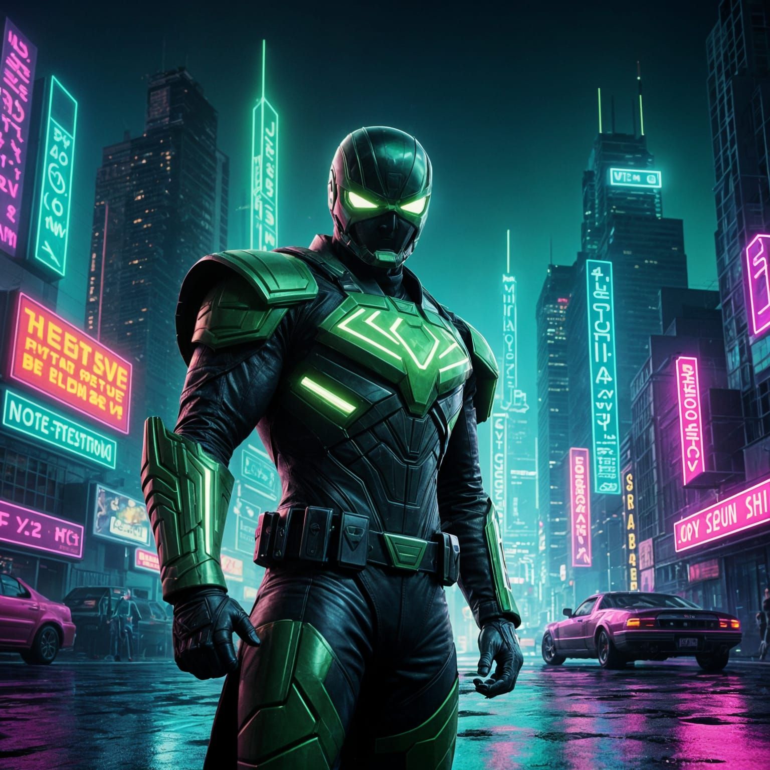 Neon Hero Rises in Dystopian Metropolis
