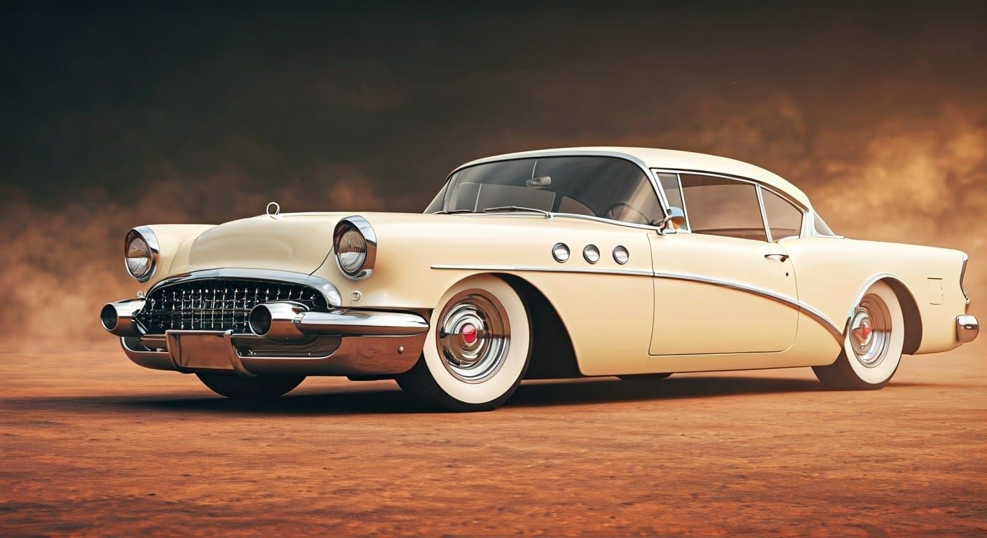 Elegant 1950s Buick Sports Coupe in Futuristic Atmosphere