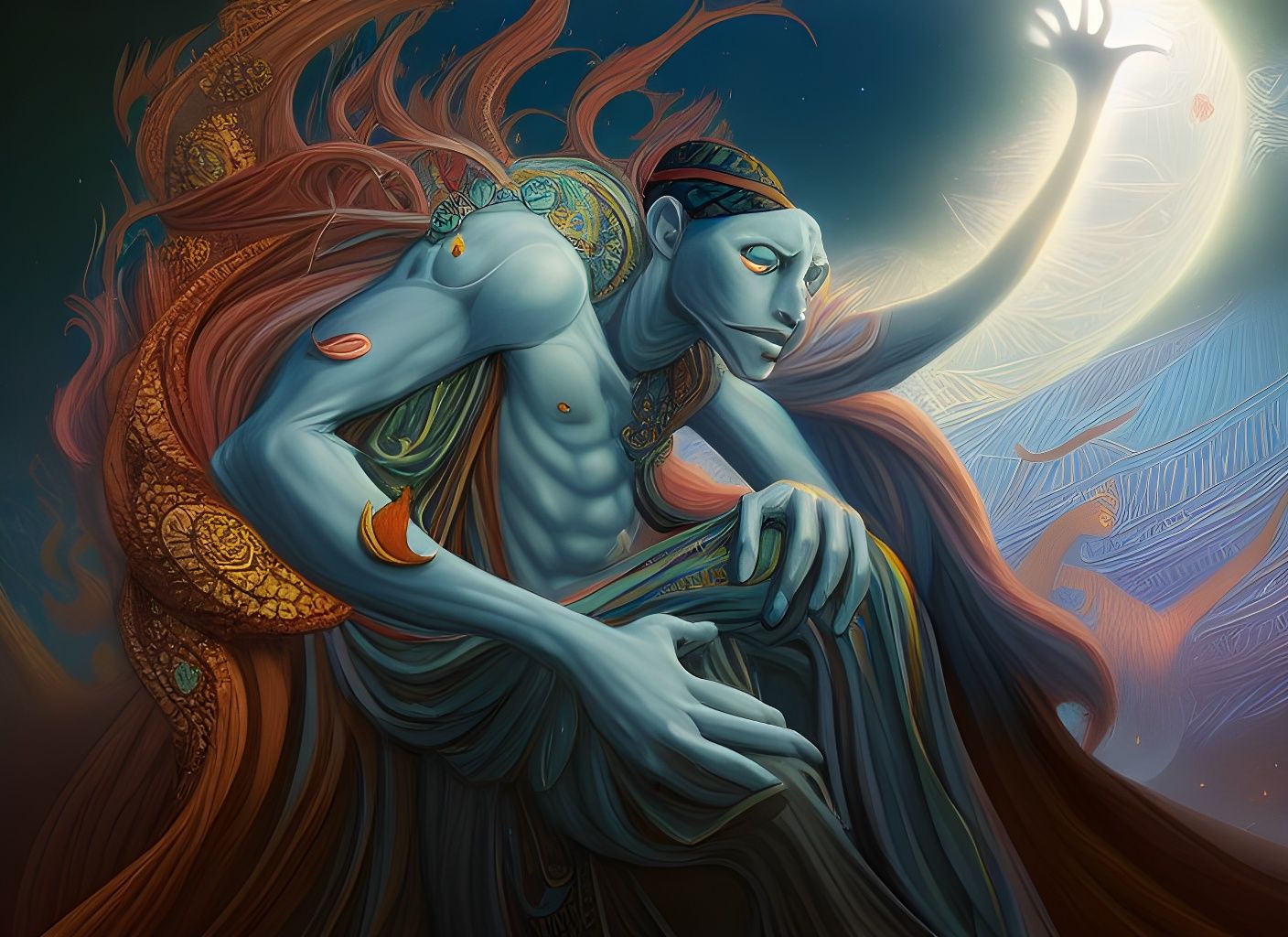 Arabian Djinn Digital Artwork in Comic Style