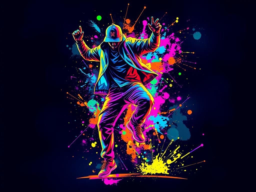 Bioluminescent Neon Ink: Dynamic Hip Hop Dance