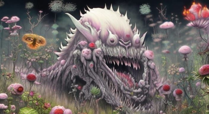 Surreal Menagerie: An Ink Illustration Masterpiece