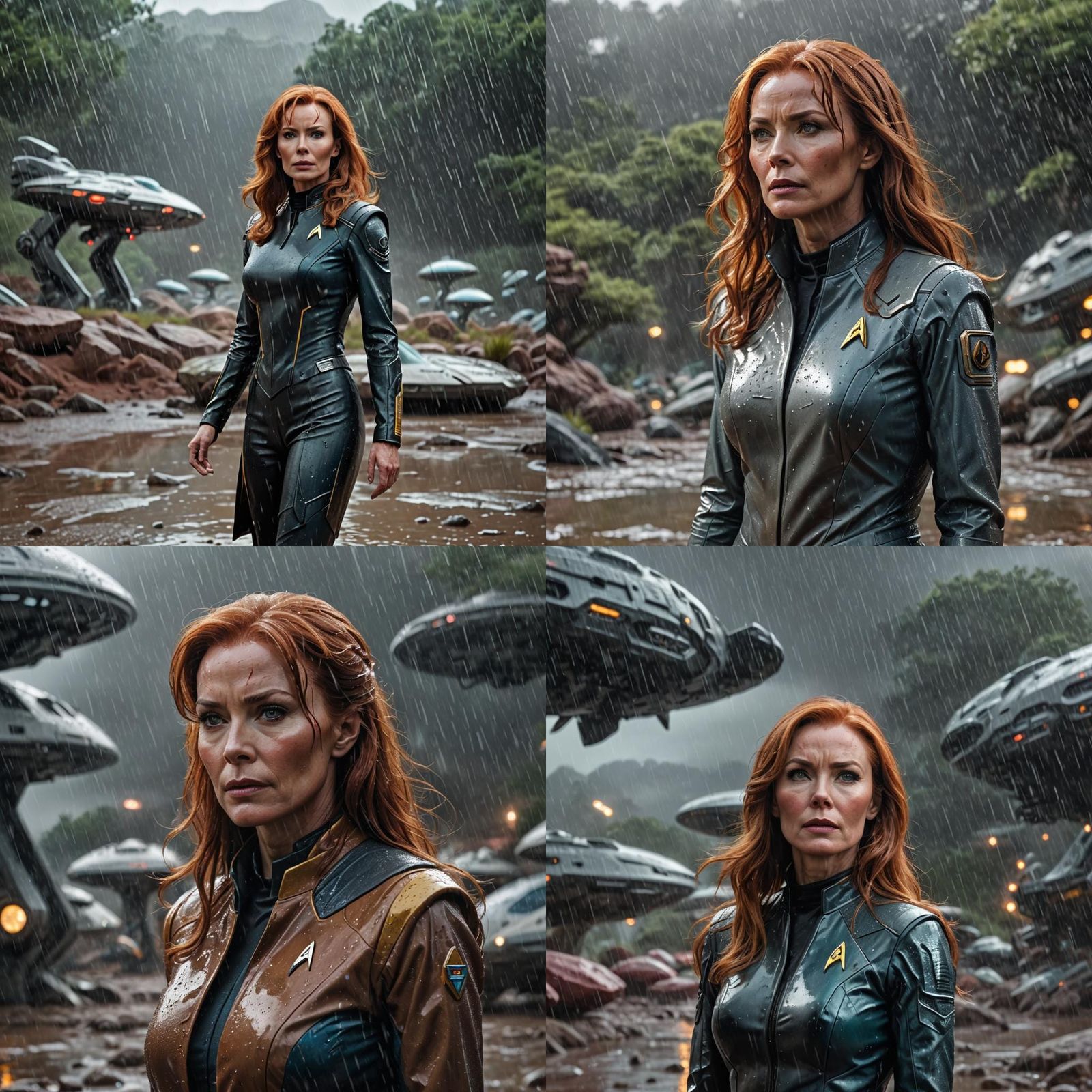 Dr. Crusher on Alien Planet: Hyperrealistic Sci-Fi Art