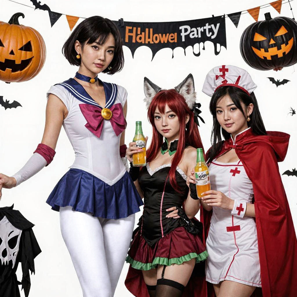 Halloween Party in Shibuya With Costumed Friends