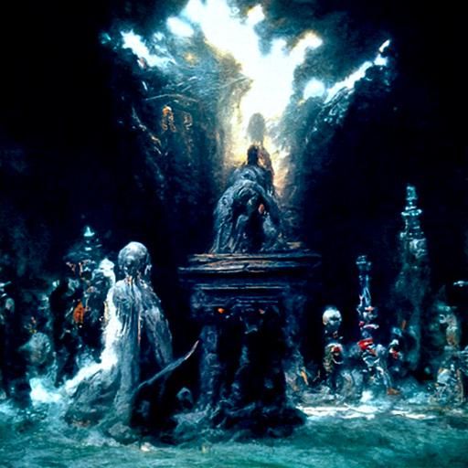 Ethereal Underworld Altar: Hyperdetailed Fantasy Art