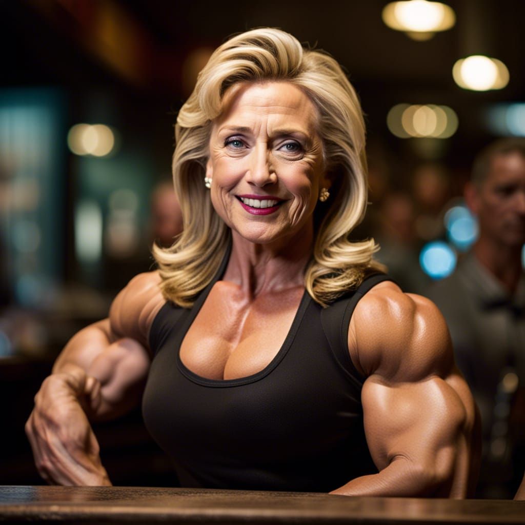 Muscular Woman at Bar: Professional Photography