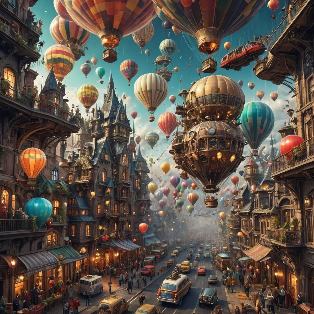 Ethereal Teslapunk City in Skyscraper Interior