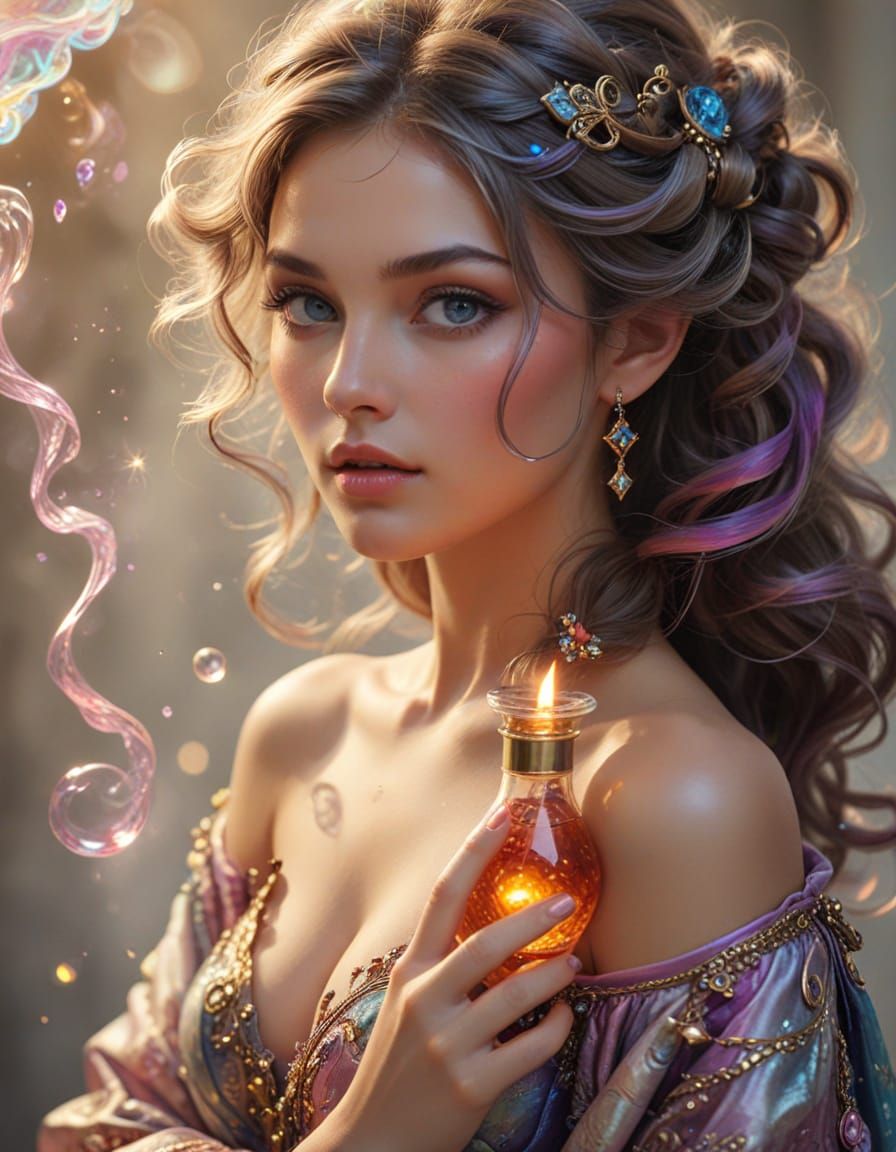 Surreal Sci-Fi Potion in a Swirling Aesthetic