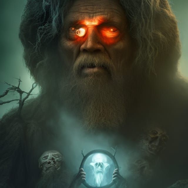 Demon in Forest of Sprites: Photorealistic Glamour Photograp...