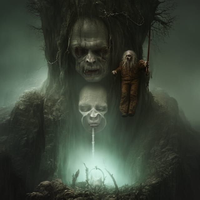 Demon Forest: A Maximalist Biopunk Illustration