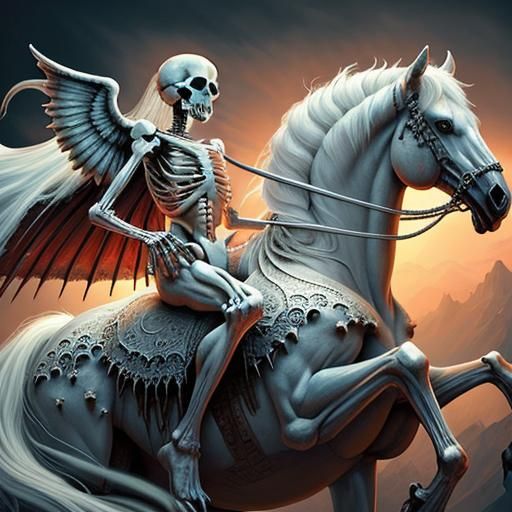 Skeleton Rider: God of Death in Dark Fantasy Art