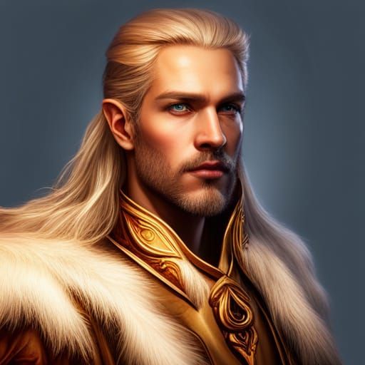 Handsome Fae Lord Wizard Portrait in HDR