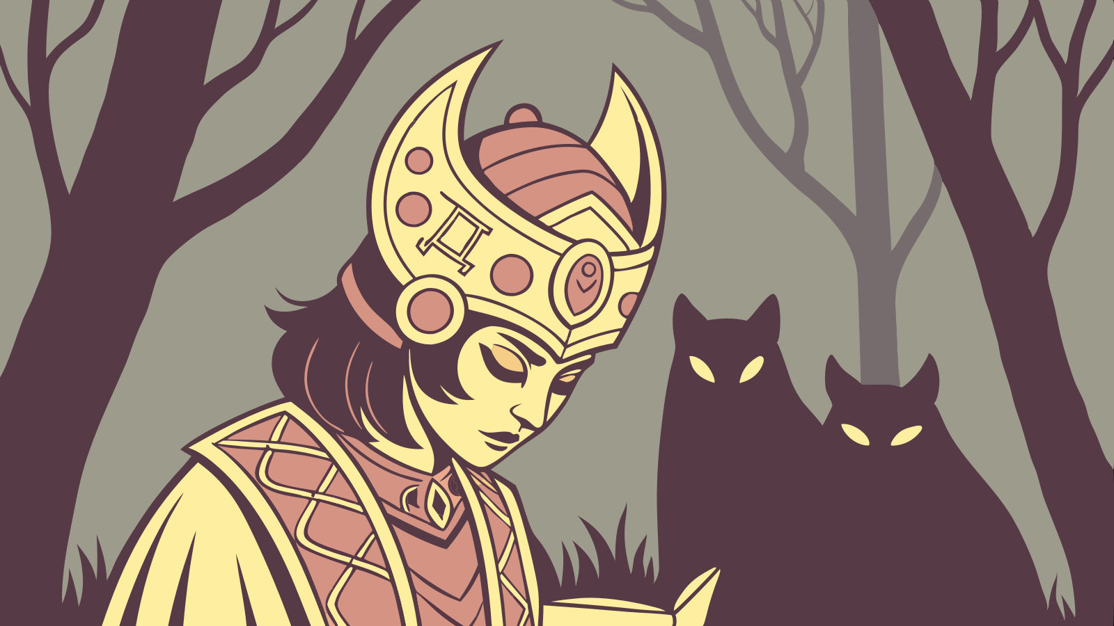 Mystical Therian Mask Spellcasting in Dark Fantasy Style