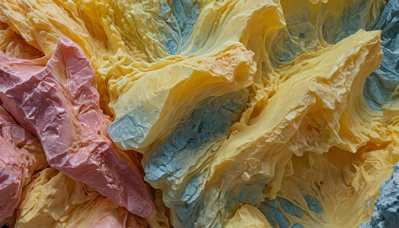 Luminescent Aerogel Rock Sculpture in Impasto Style