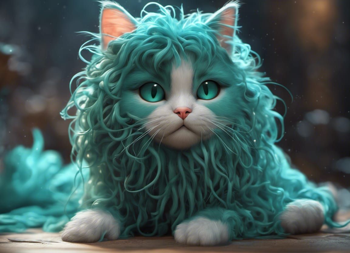 Hyperdetailed Spaghetti-Cat Concept Art