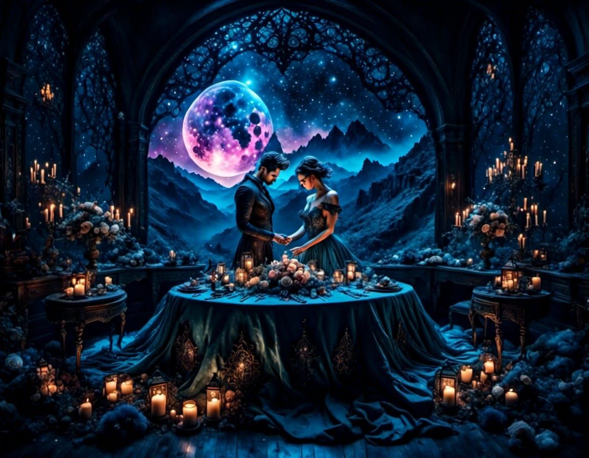 Radiant Twin Flames in Romantic Watercolor Style