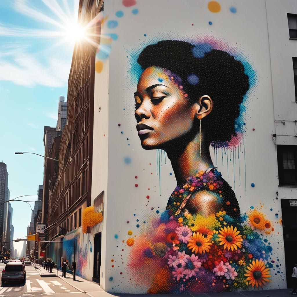 Pointillism graffiti