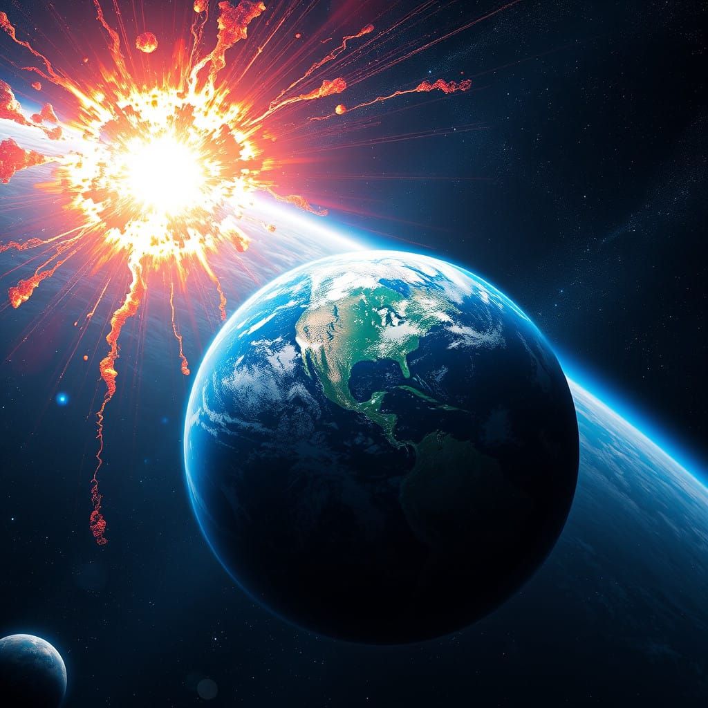 Earth in Front of a Cosmic Supernova